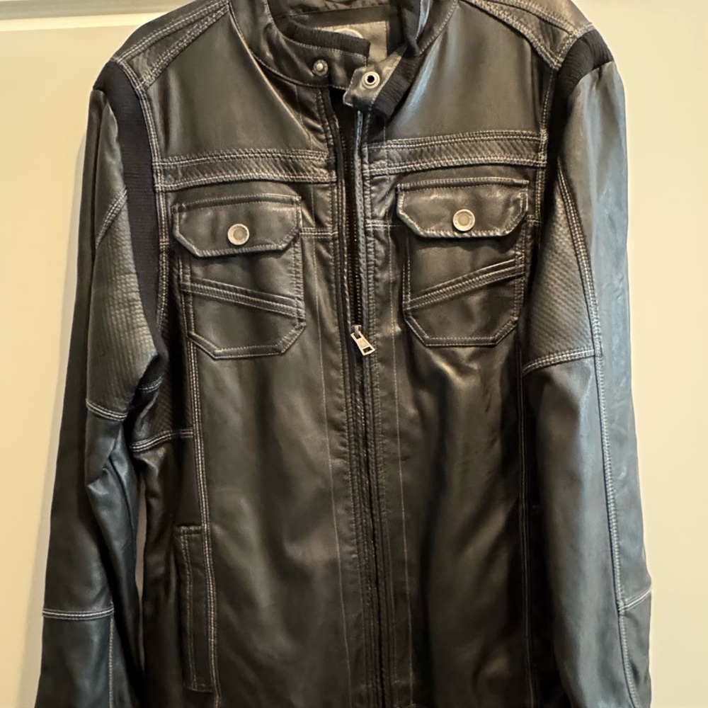 BKE Black Military Field Jacket Sleek Design